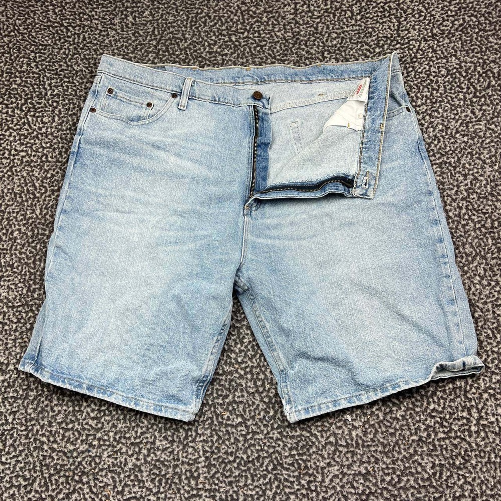 Wrangler Denim Shorts Men 42 Blue Light Wash Stretch Casual Pocket